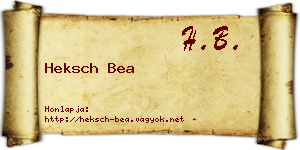 Heksch Bea névjegykártya